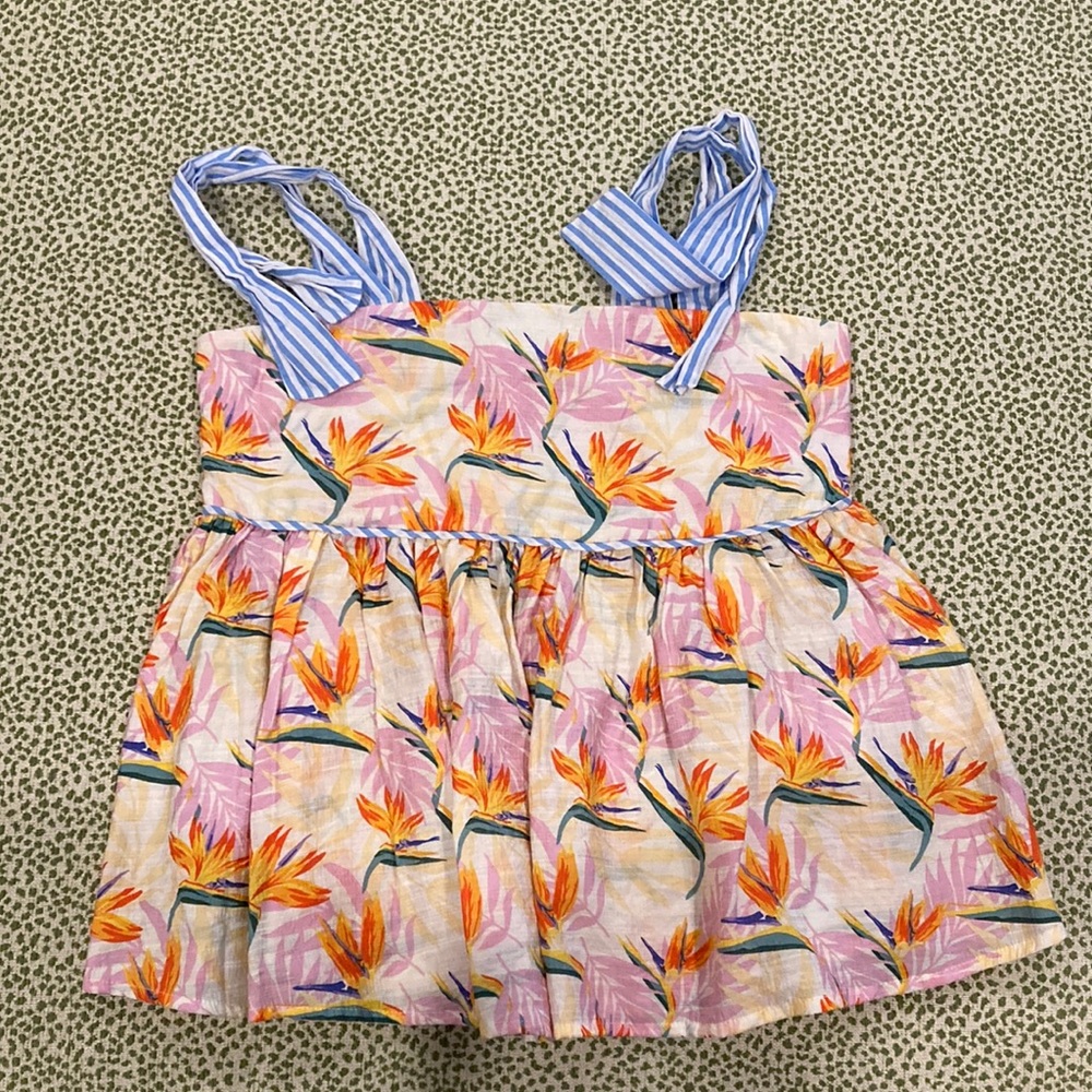 Printed tie strap top